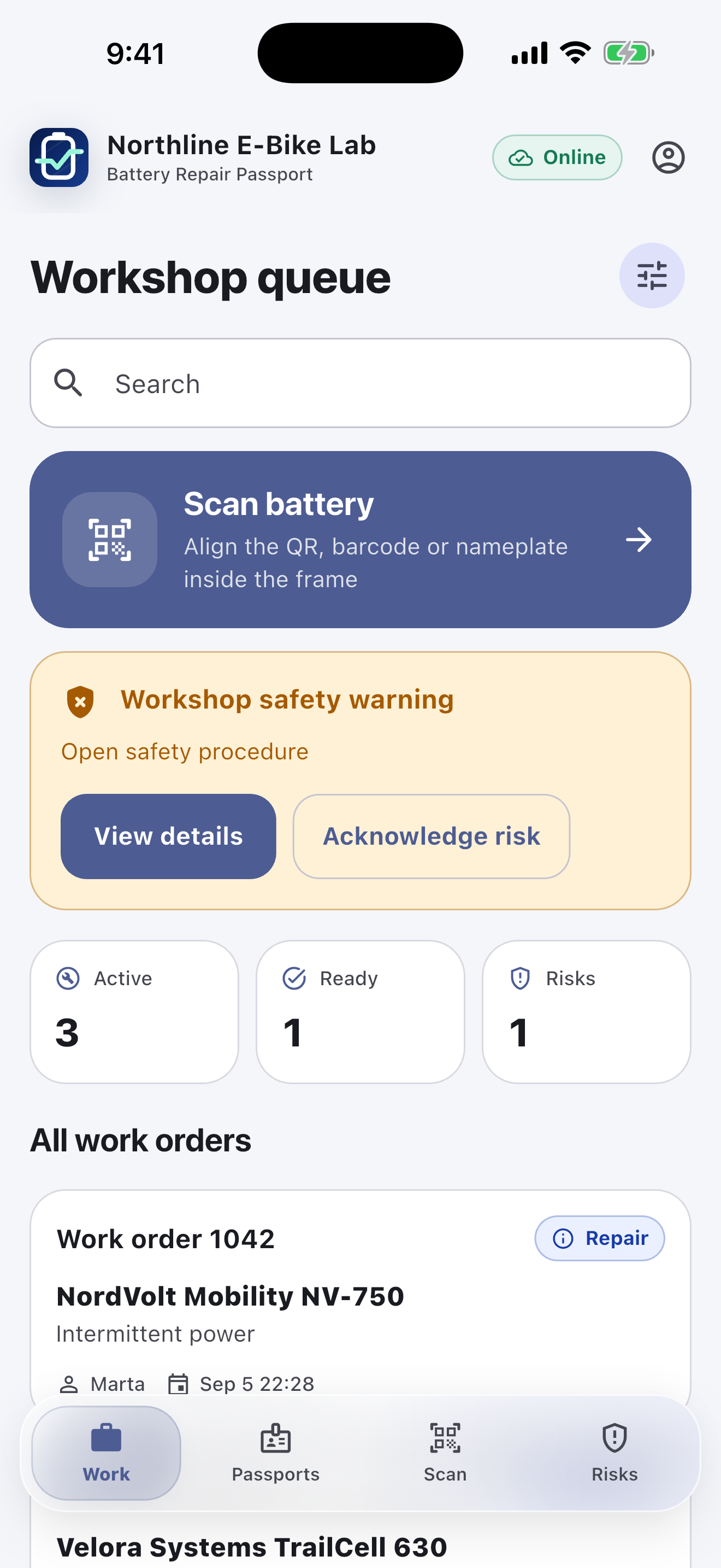 Battery Passport Software for Repair Workshops — Diagnose and obtain approval