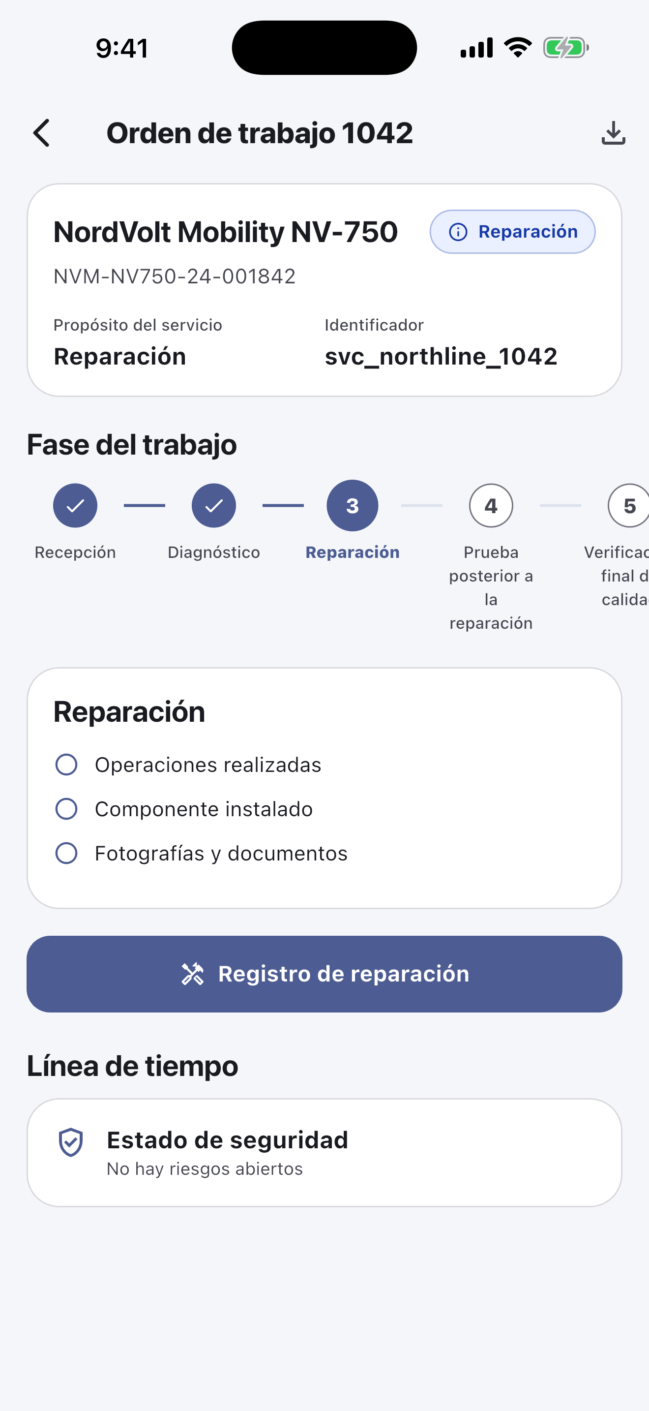 Software de pasaporte de baterías para talleres de reparación — Reparar y verificar