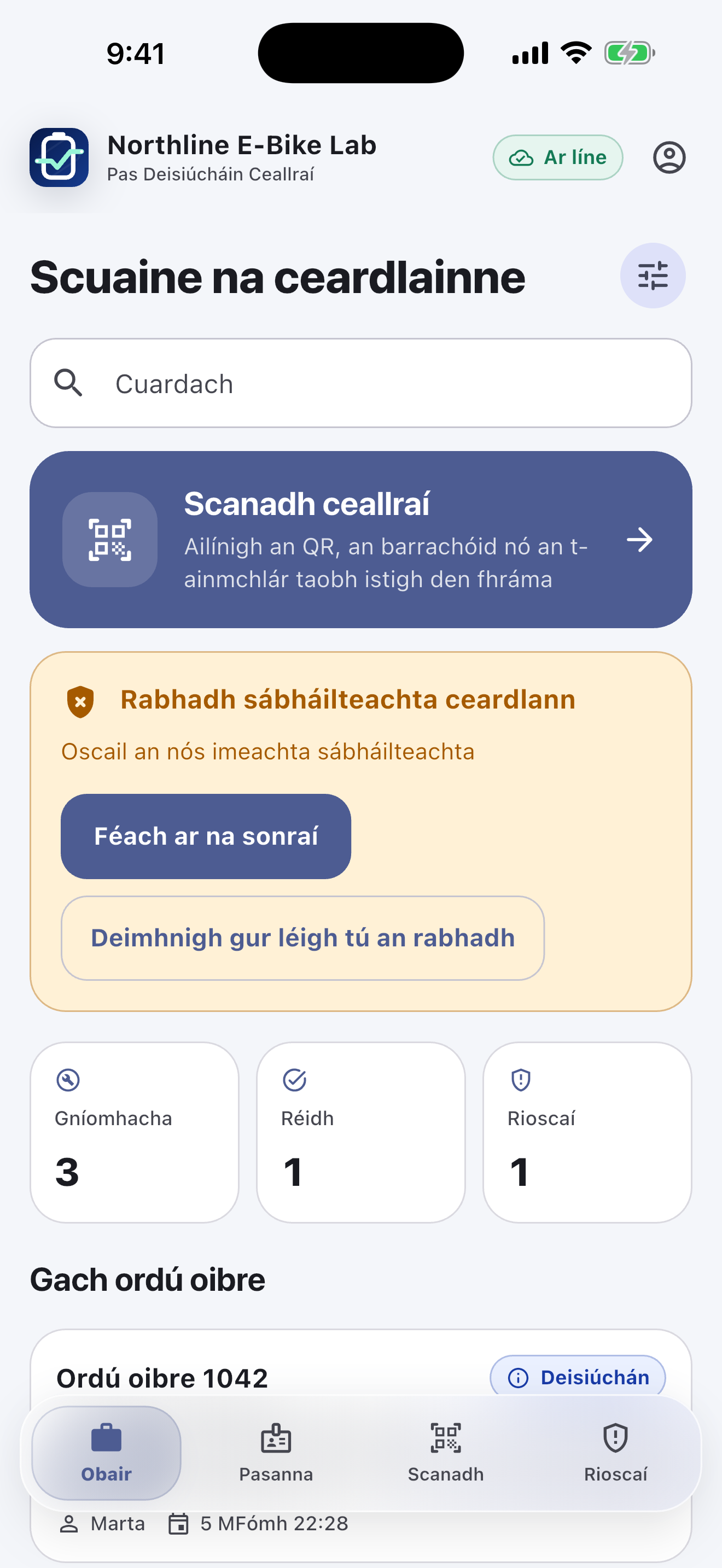Bogearraí Pas Battery le haghaidh Ceardlanna Deisiúcháin — Déan diagnóis agus faigh formheas