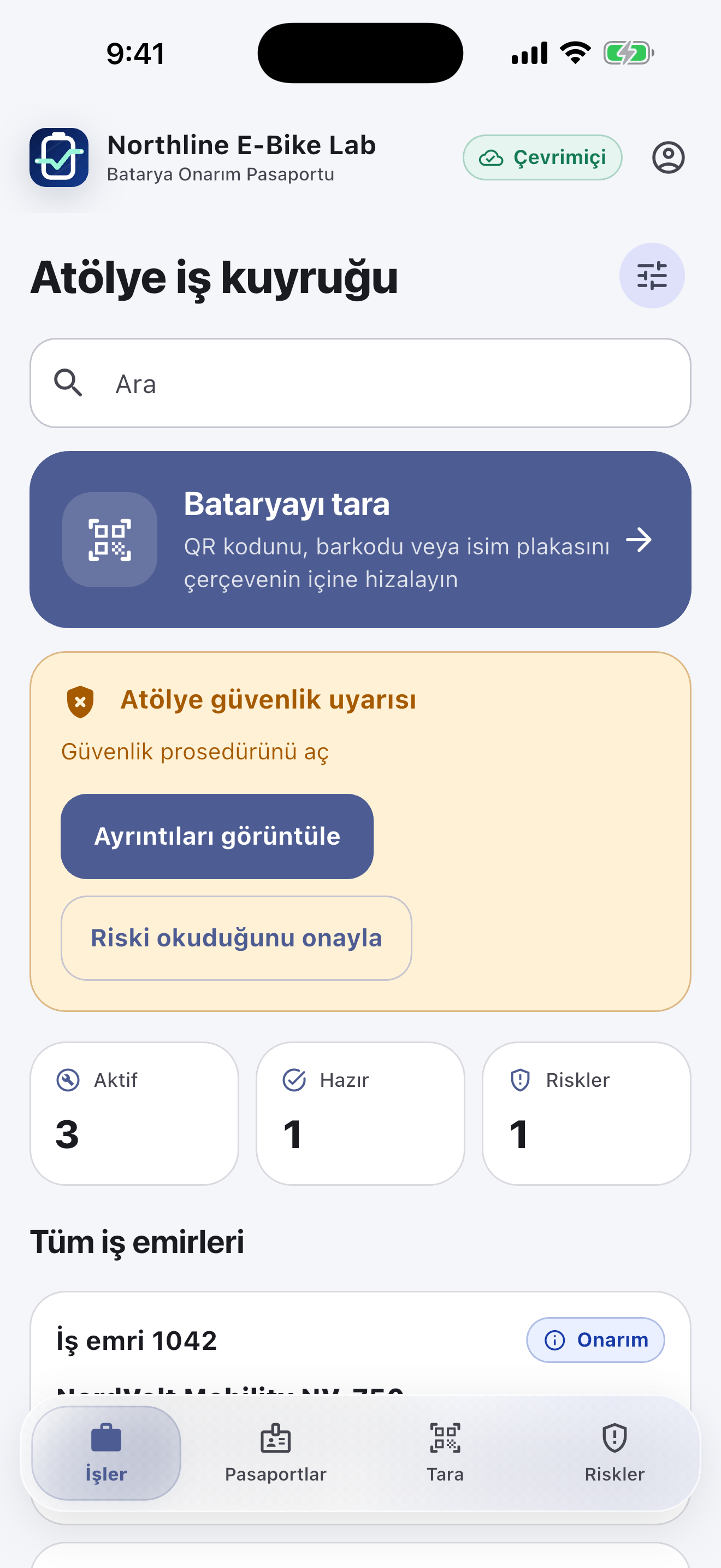 Onarım Atölyeleri için Pil Pasaport Yazılımı — Teşhis edin ve onay alın